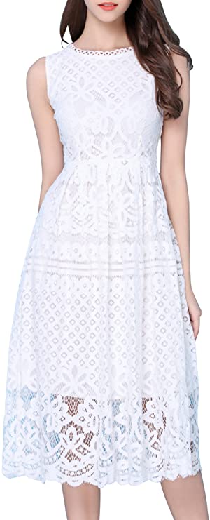 cheap white bridal shower dress by VEIISAR with lace