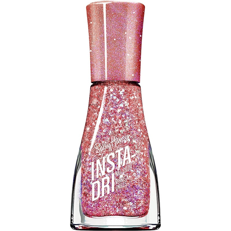 sparkly pink nail polish by Sally Hansen for cheap bridesmaid gift