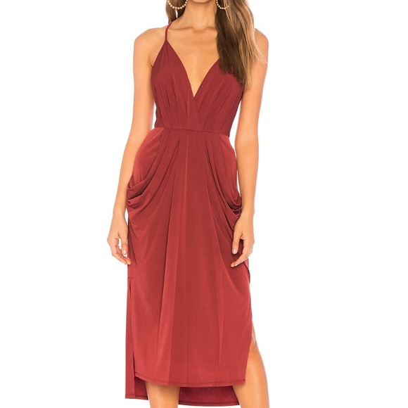 BCBGeneration Women's Sleeveless V-Neck Faux Wrap Midi Dress for winter wedding guests