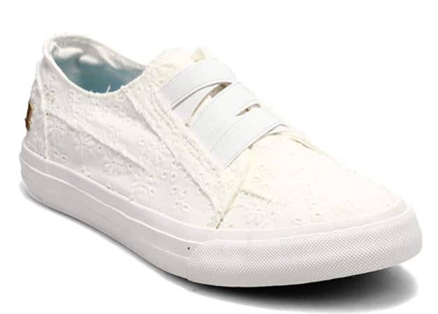 Blowfish white floral print slip on comfy sneakers