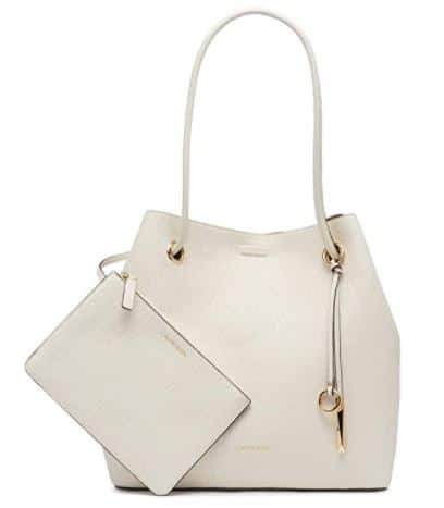 Calvin Klein Classy White Leather Tote Bag for Work