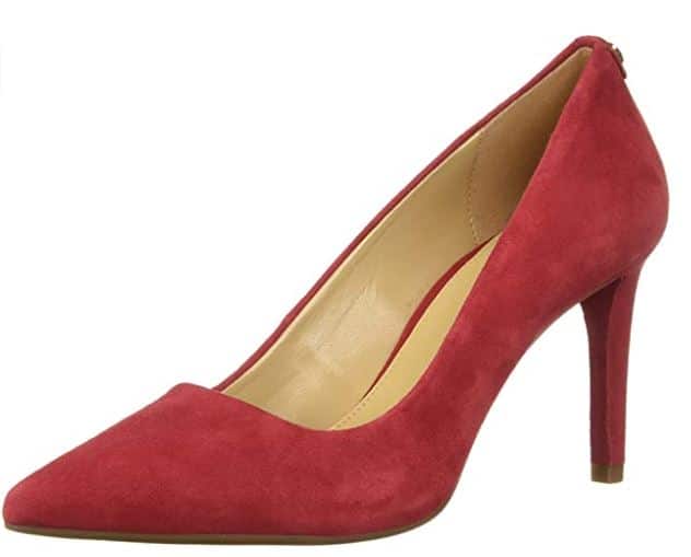 Comfortable Red Suede Heels by Michael Kors - Dorothy Flex Pump