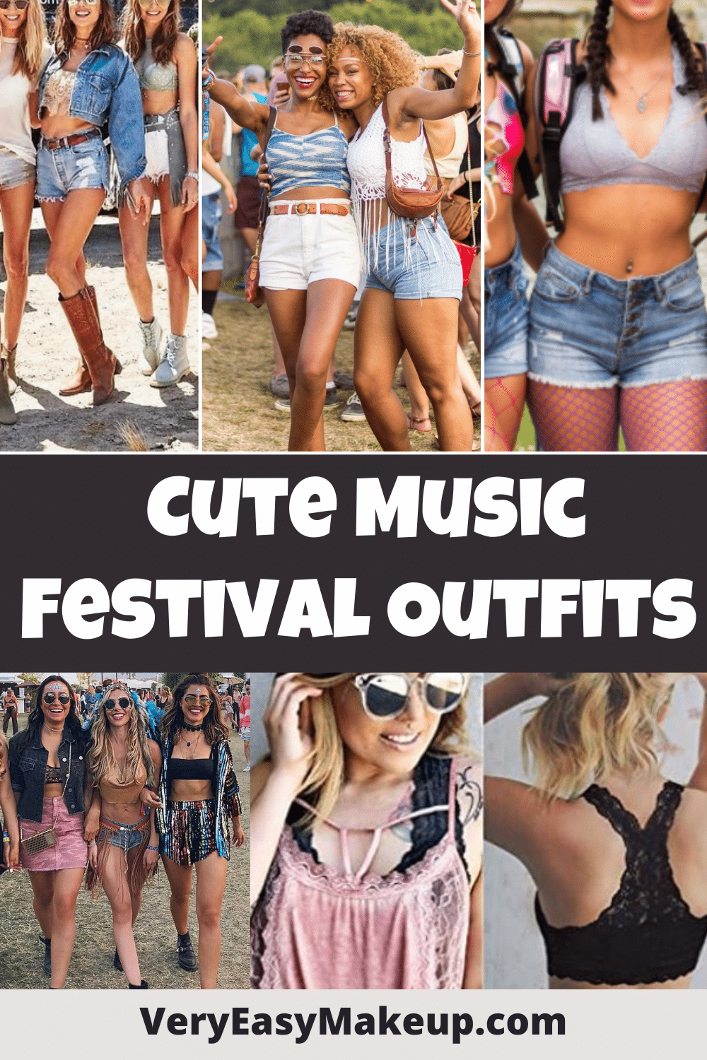 cute music festival outfits and ideas by Very Easy Makeup