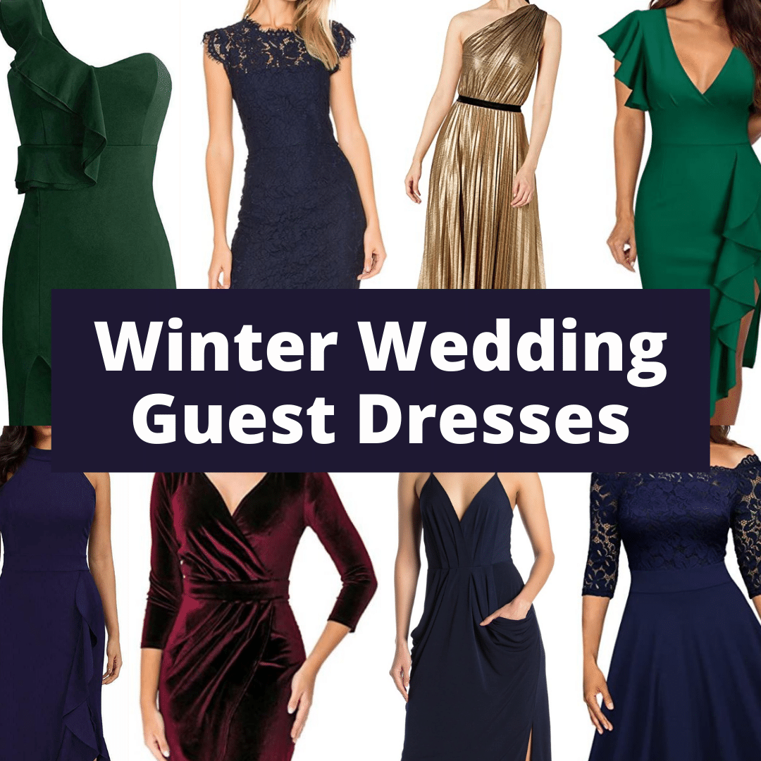 the best affordable winter wedding guest dresses on Amazon