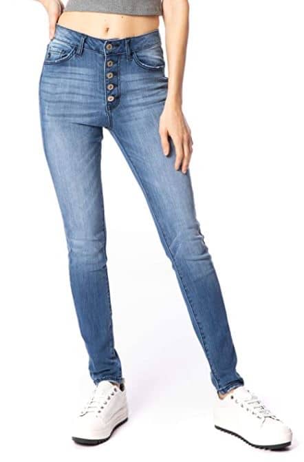 Women's Light Colored Cute Skinny Jeans with 5 Buttons for Sale on Amazon