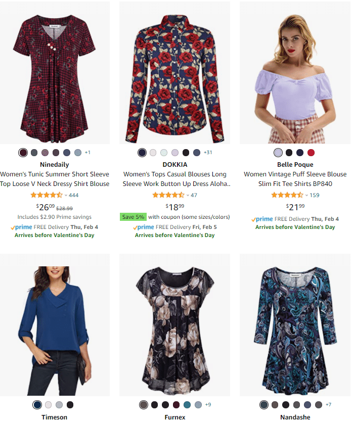 work blouses from Amazon with floral print