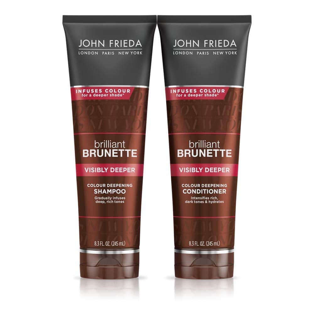 John Frieda Brilliant Brunette Shampoo and Conditioner for Brunettes and Brown, Shiny Hair