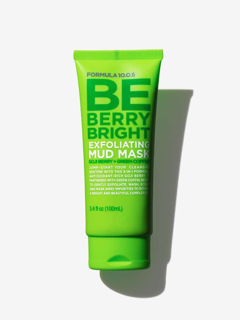 Be Berry Bright Exfoliating Mud Mask Review in Green Bottle