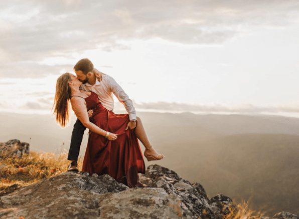 Fall-Engagement-Photoshoot-Dress-Mountain Engagement Photo