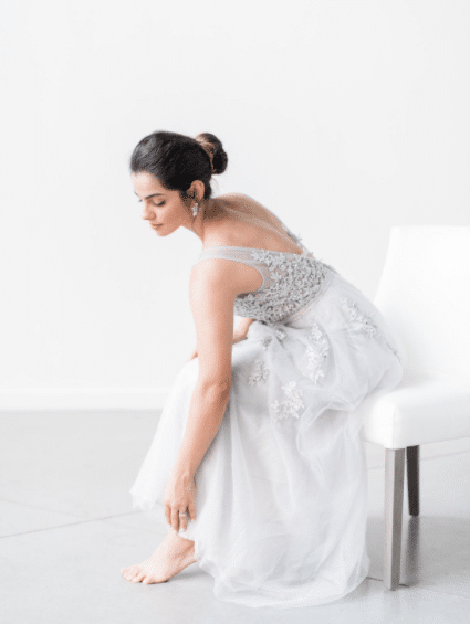white boho lace dress for photography