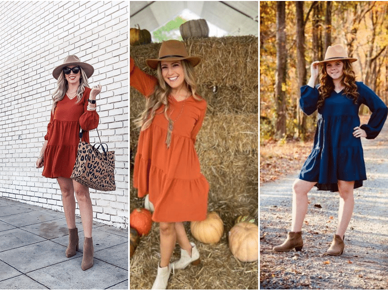 Amoretu Tunic Dress for Fall Outfits with Boots