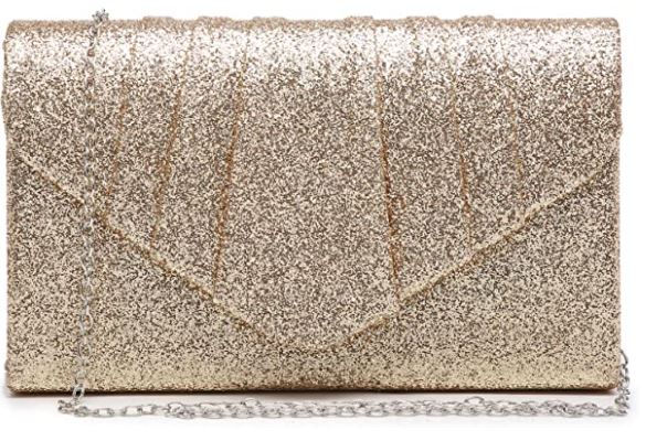 Gold Sparkly Clutch by Dasein and Kate Spade Clutch Dupe for Going Out