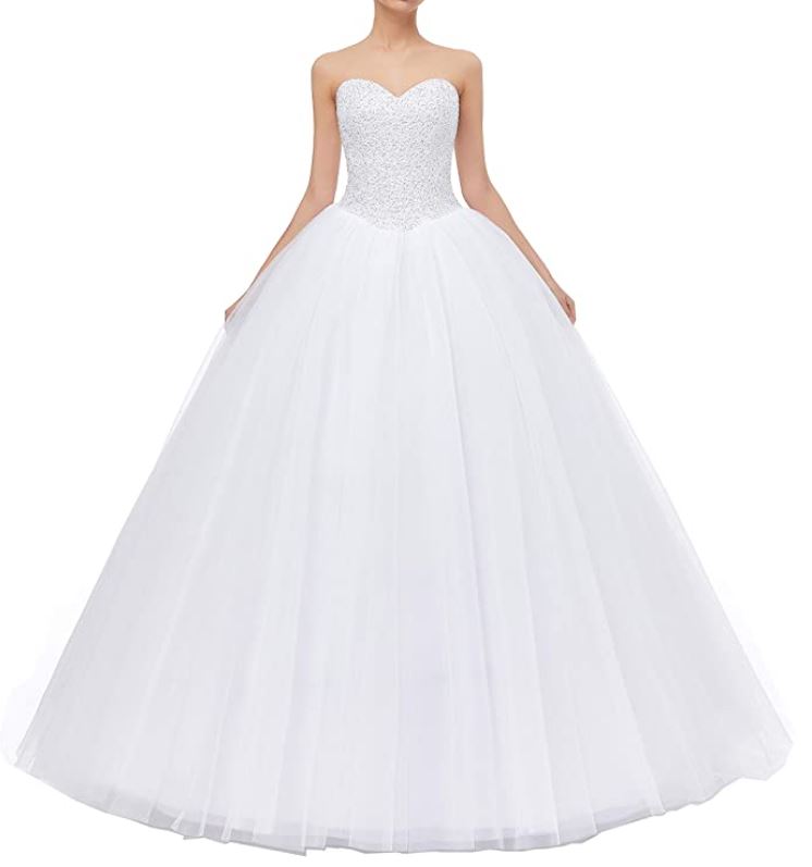 Princess and Ballgown Wedding Dress by Likedpage under $100