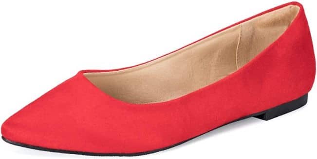 Red Suede Ballet Flats by PENNYSUE