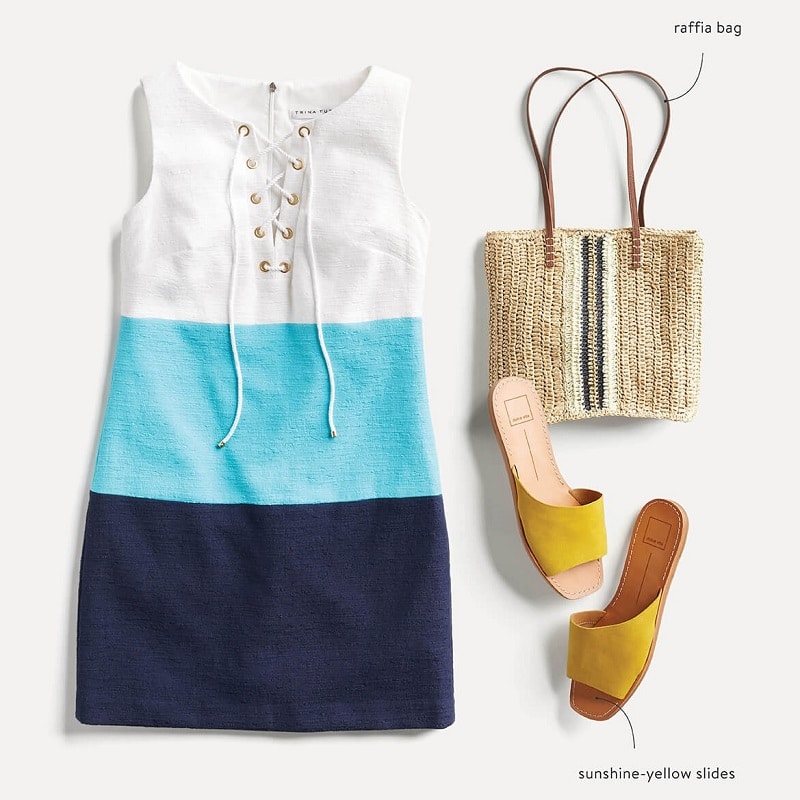 Stitch Fix Summer Nautical Themed Blue and White Dress