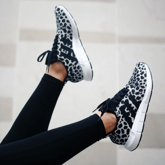 adidas Women's Swift Run leopard print Sneaker
