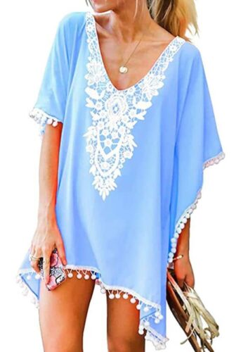 cute coverup with tassels for pear shaped body type and for summer