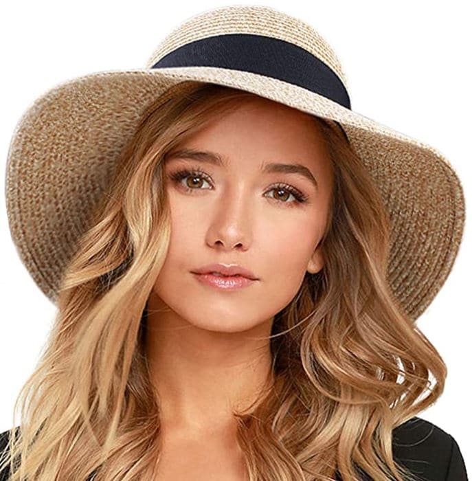 best summer beach wide brim straw hat with UV and UPF 50 for women on Amazon