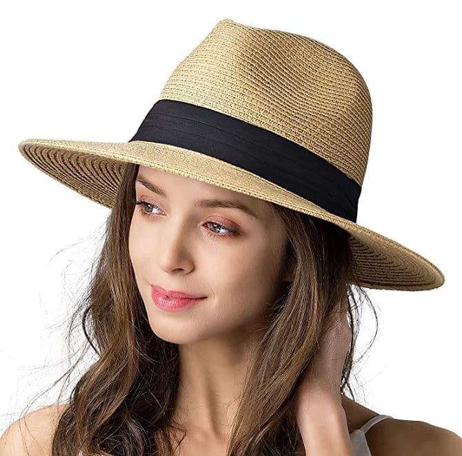 FURTALK Panama Fedora Hat in Khaki as one of the best Fedora hats for women for summer 2021