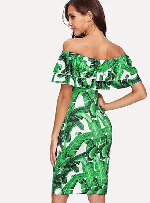 Floerns Women's Floral Ruffle Off Shoulder Party Sexy Bodycon Dress for beach vacation outfits