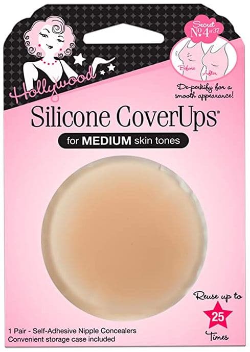Hollywood Fashion Secrets Silicone coverups and reusable nipple covers in medium shade