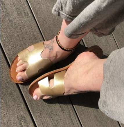 KOLILI cheap cute gold slip on sandals for women on Amazon