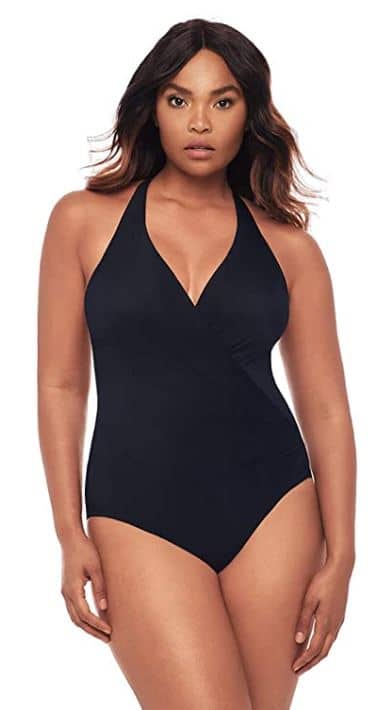 Miracle one piece swimsuit in black with tummy control