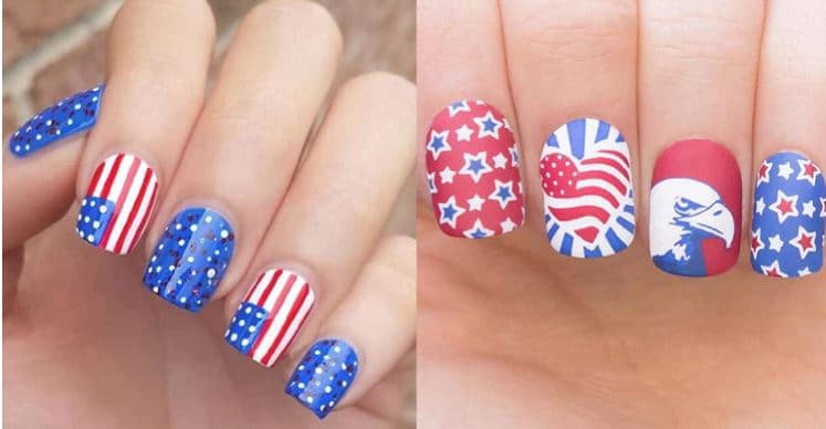 Patriotic Stars and Stripes 4th of July Nail Decals
