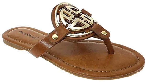 Pierre Dumas Women's Limit-20 cute brown sandal and Tory Burch Dupe
