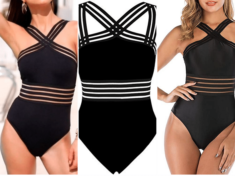 best black one piece swimsuit on Amazon by Hilor