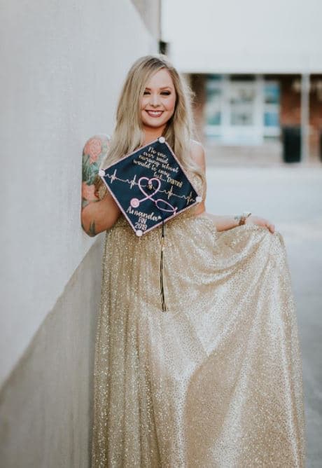 gold sparkly college graduation dress under $50 by AiniDress