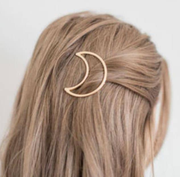 moon shaped simple hair clips