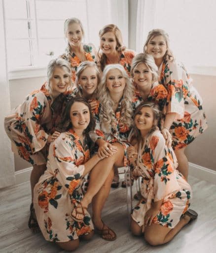 ALHAVONE rose tropical bridesmaids robes