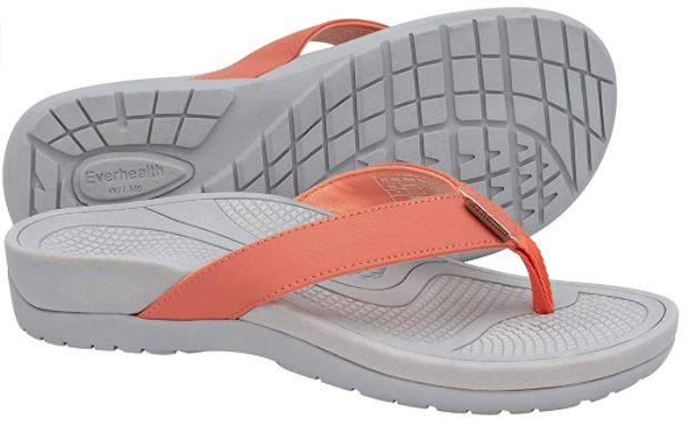 EVERHEALTH Orthotic Sandals Women's Flip Flops Thongs with Arch Support for Plantar Fasciitis in orange