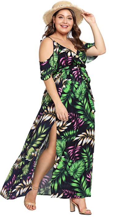 plus size floral maxi dress for summer wedding