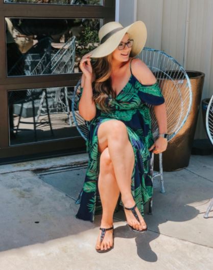 Milumia plus size green floral maxi dress