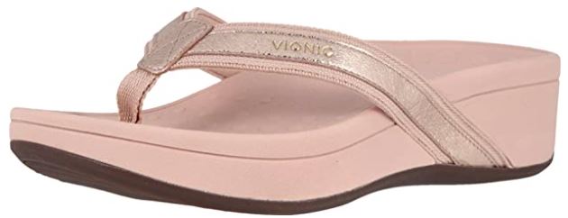 Vionic Women's Hightide cute pink sandals for plantar fasciitis on Amazon