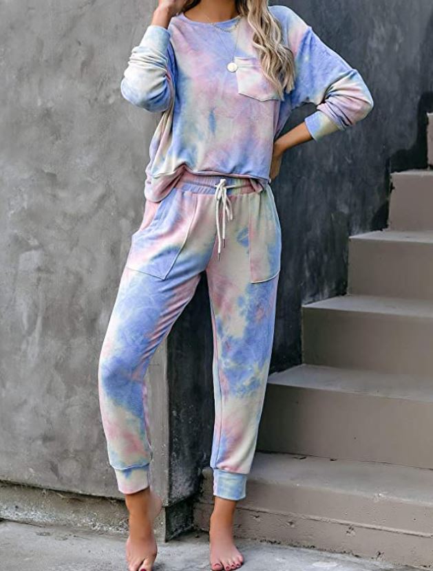 Luvamia tie dye loungewear set for women with pants on Amazon