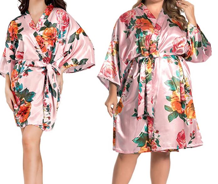 plus size tropical bridesmaids robes by EPLAZA
