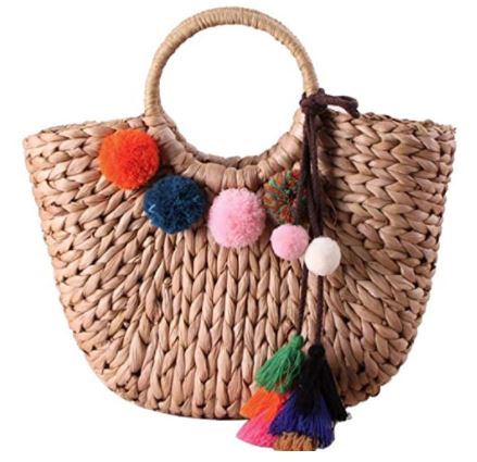 summer rattan bag with handle