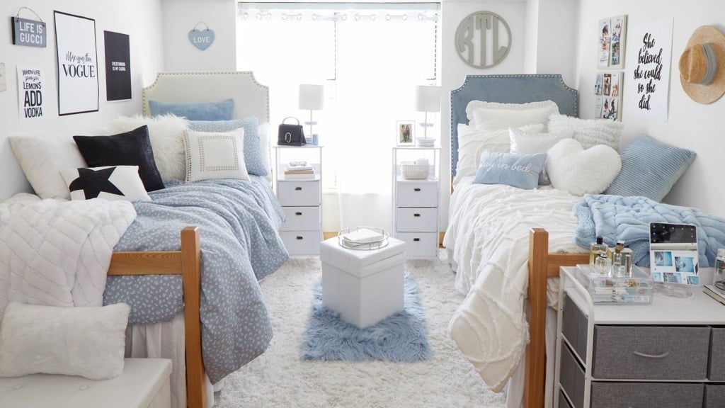 7 cute, fun, and affordable college dorm room ideas.