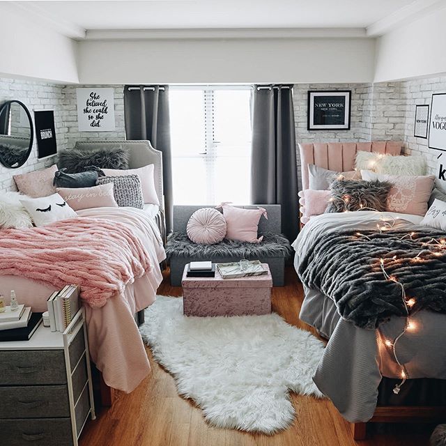 small white faux fur dorm room rug