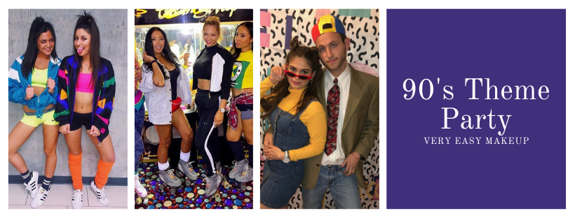 90s themed college party idea and 90s theme outfit ideas by Very Easy Makeup