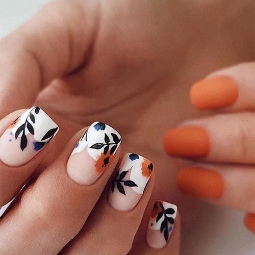 floral nail designs for fall nails