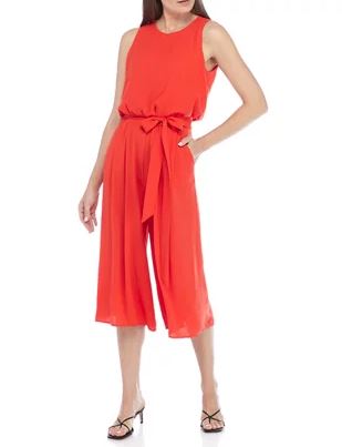 Vince Camuto Red sleeveless cropped jumpsuit for women