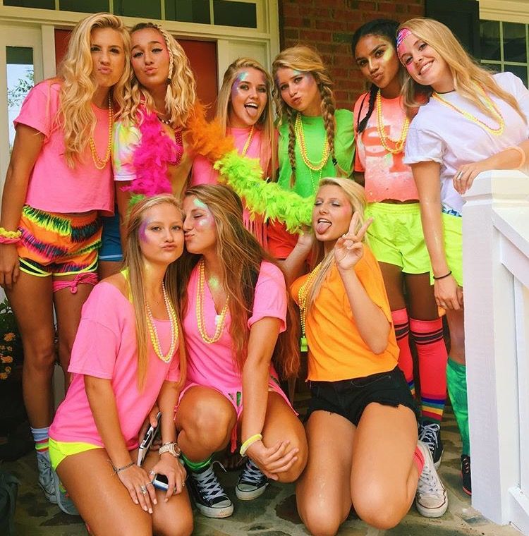 college theme neon party idea for sororities by Very Easy Makeup