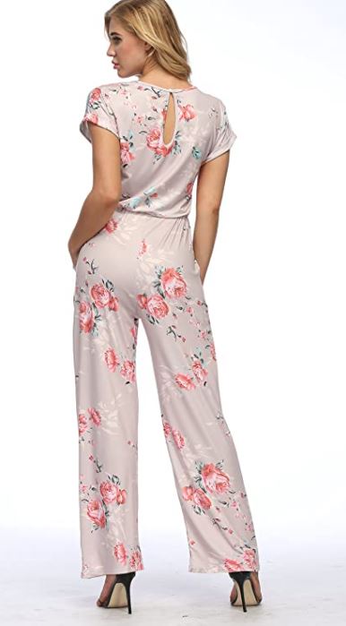 RichCoco floral printed casual jumpsuit for women with pockets