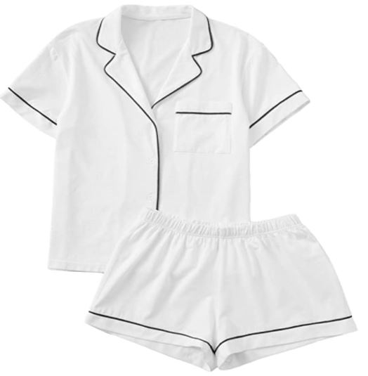 white bride to be pajama set with shorts by Floerns on Amazon