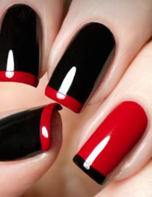 Halloween black and red nails