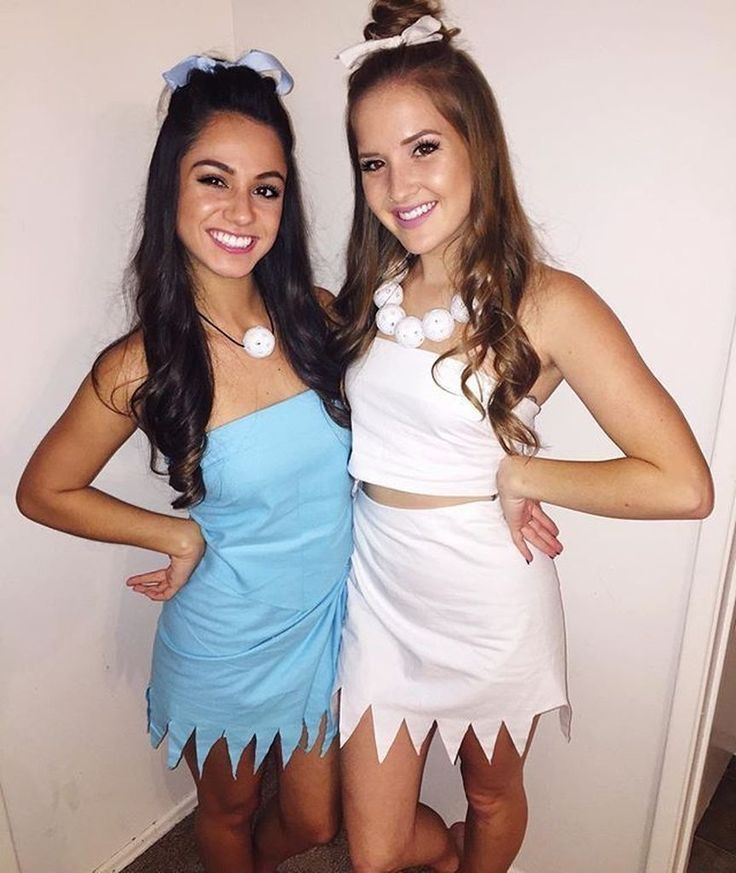 cute Halloween costumes for two teens or two women best friends of Wilma and Betty Rubble from The Flintstones